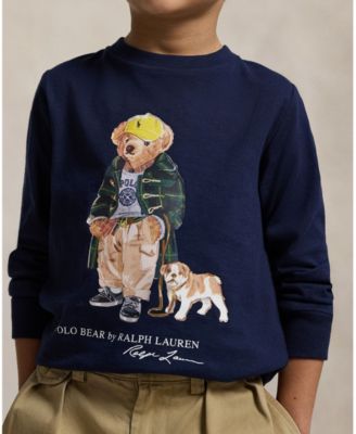 Toddler and Little Boys Polo Bear Long Sleeve T-Shirt