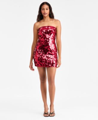 Bar III - Women's Sequin & Paillette Strapless Mini Dress