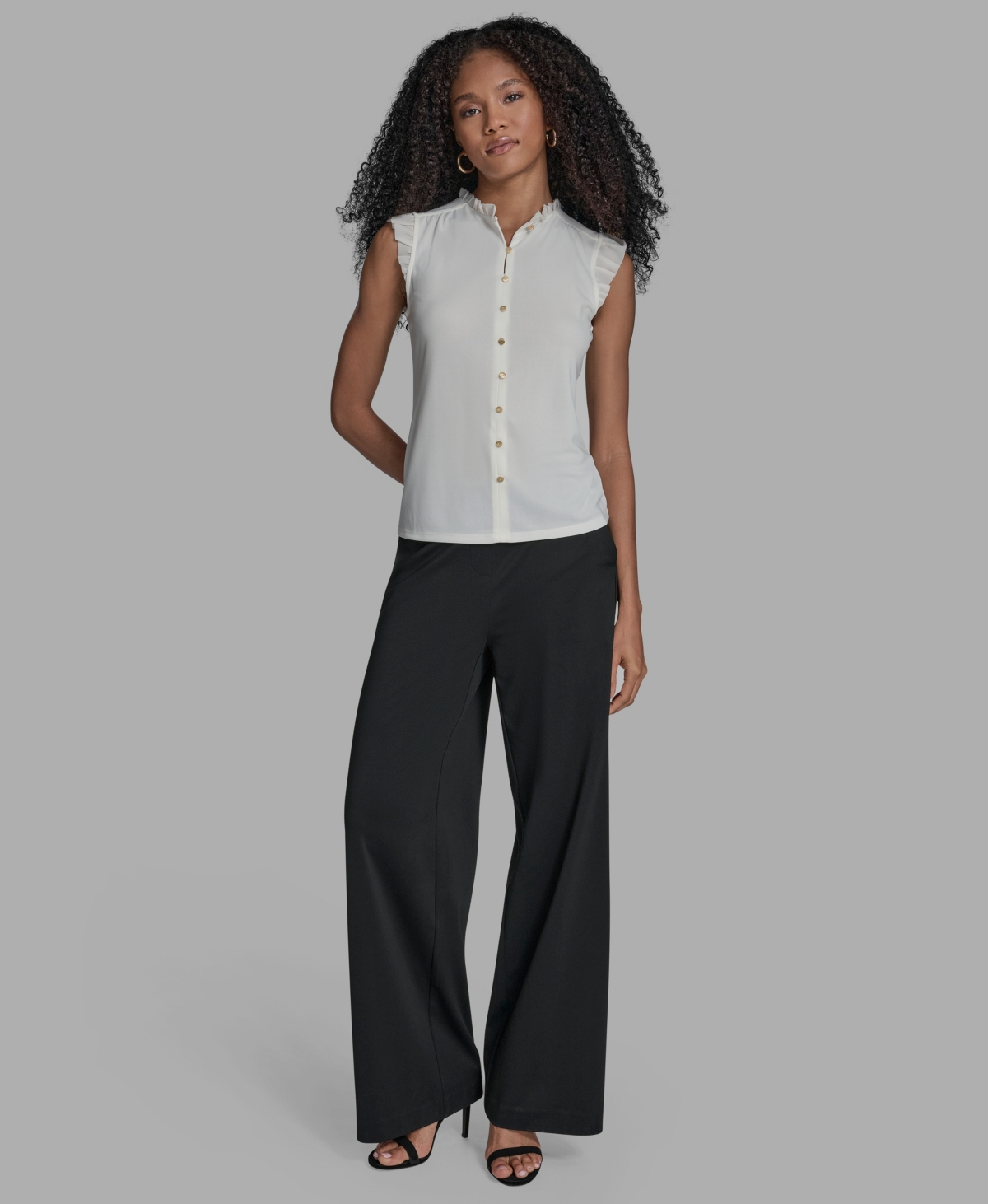 Bcbg Women's Sleeveless Button Down Blouse In White