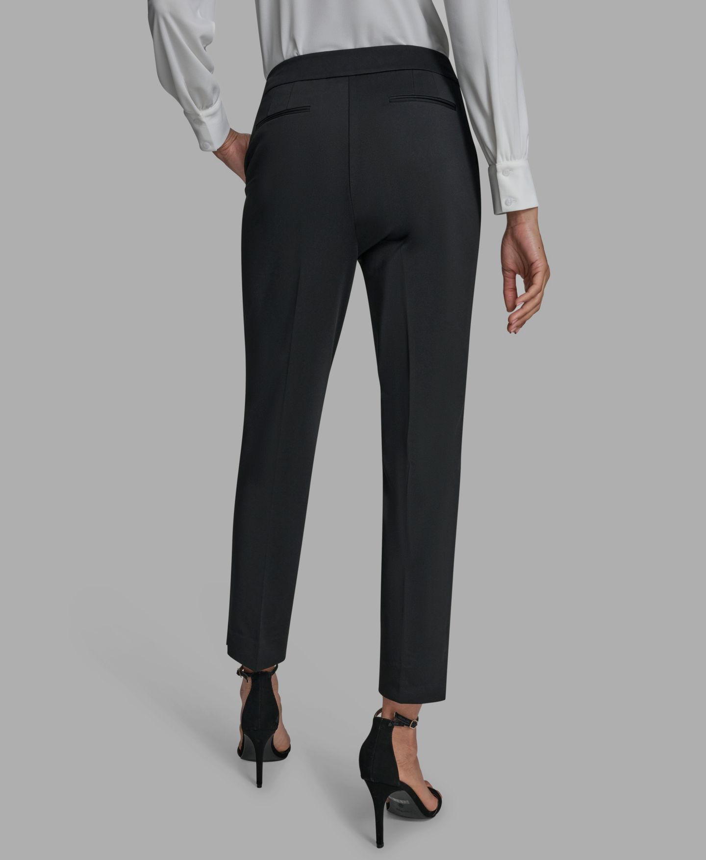 Женские брюки BCBG Slim Leg High Rise, цвет: Чёрный — фото 4