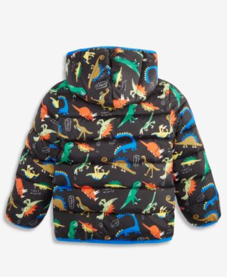 Boys' Toddler 2T-4T Dino-Print Midweight Hooded Puffer Jacket, Macy's Exclusive