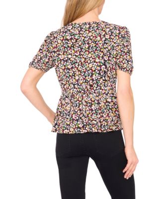 Women's Short Sleeve Tie Front Top