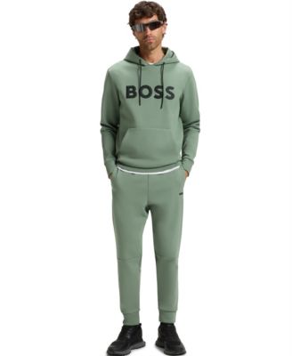 Men's Moulded Logo Cotton Blend Hoodie