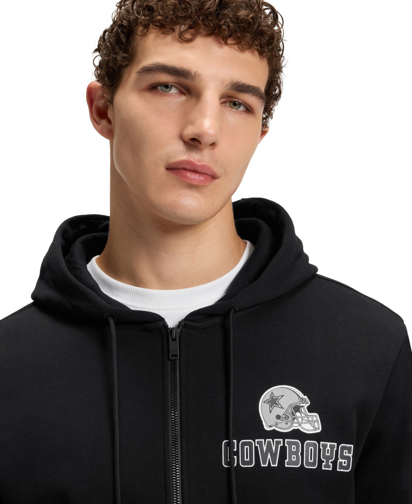 Мужское худи Hugo Boss BOSS x Dallas Cowboys Regular Fit Zip-Up, цвет: Чёрный — фото 5