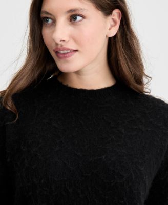 Women's Brushed-Knit Relaxed Crewneck Sweater, Macy's Exclusive
