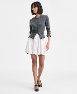 On 34th Womens Embellished Bubble-Hem Mini Skirt Macys Exclusive - Pastel Parchment 24$