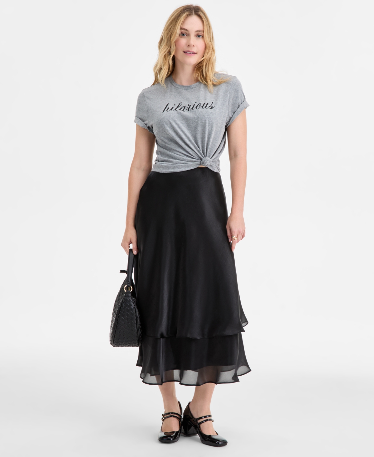 On 34th Women's Tiered Flounce Midi Skirt, Macy's Exclusive In Black