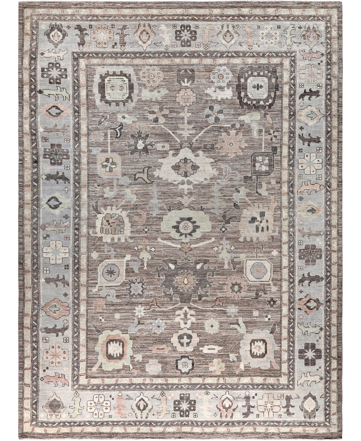 Adorn Hand Woven Rugs Colorful Oushak M0103-32 10'2"x13'8" Area Rug In Brown