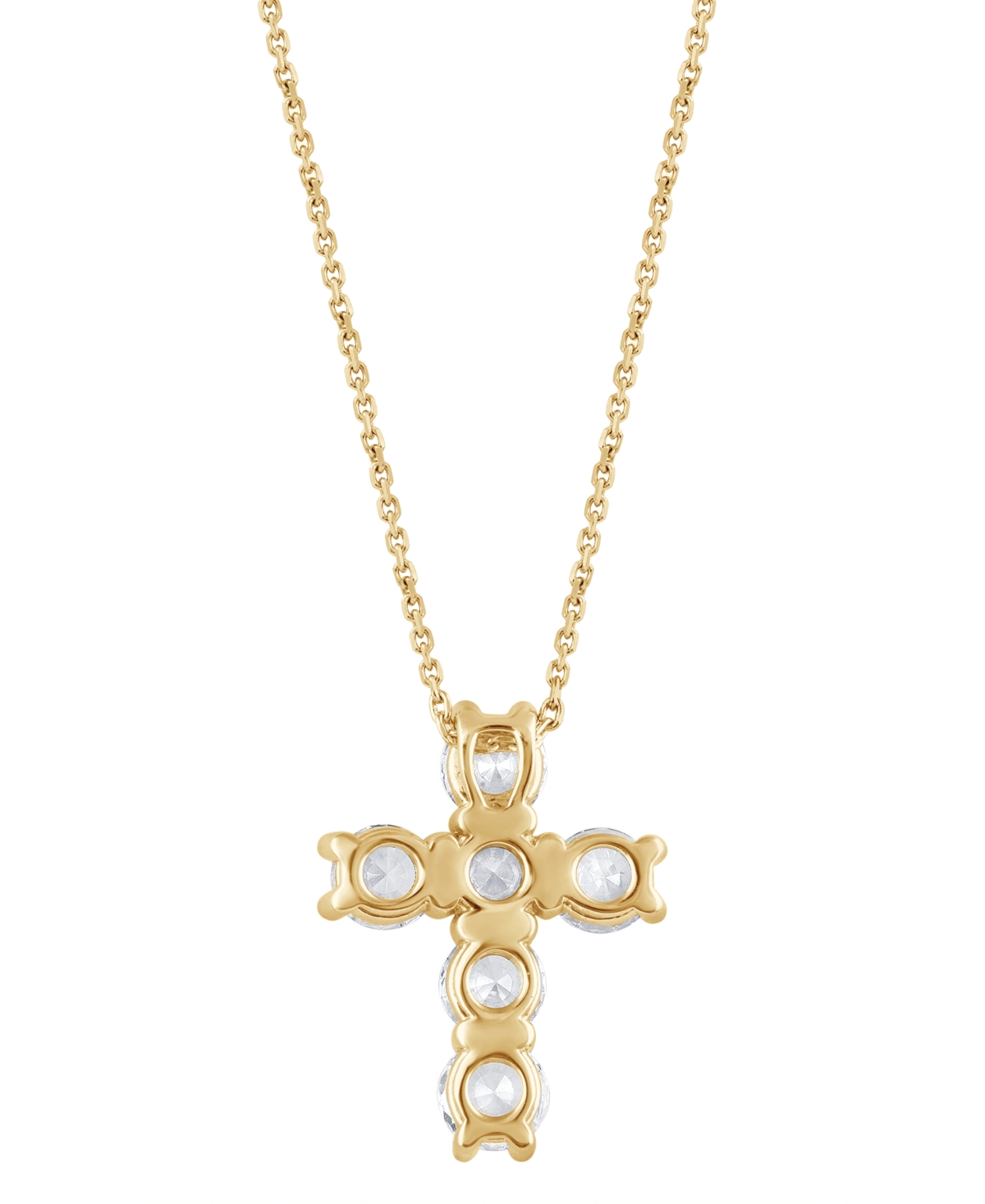 Badgley Mischka Lab Grown Diamond Cross Pendant Necklace (5 Ct. T.w.) In 14k White Gold Or 14k Yellow Gold, 16" + 2" In Gold