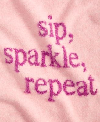 Women's Sip Sparkle Repeat Crewneck Sweater, Macy's Exclusive