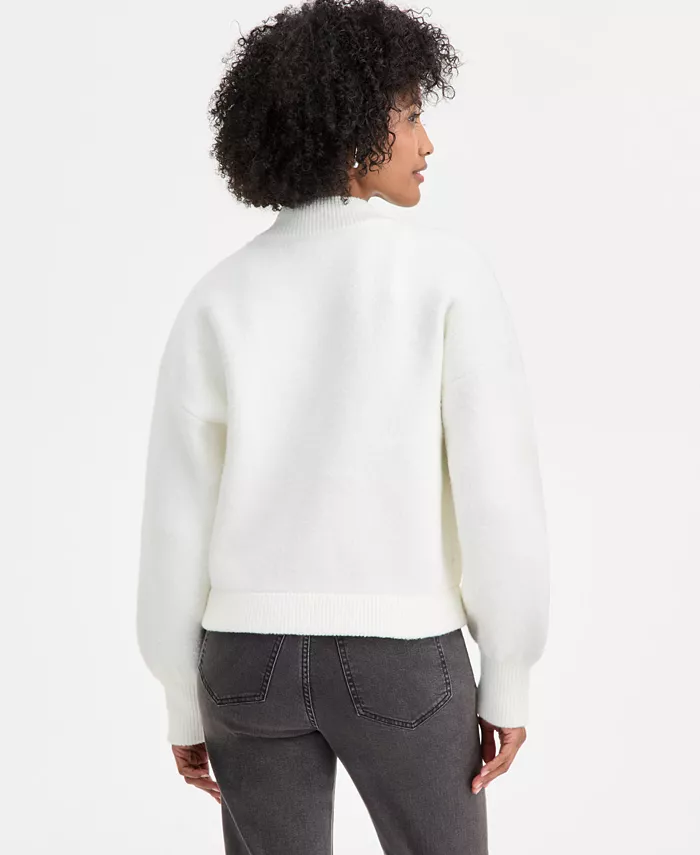 Women's Sweater-Knit Bomber Jacket - thumbnail 3