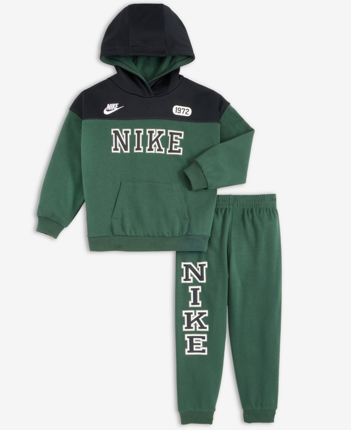 Nike Little Boys 2-piecs Sportswear P.e. Blocked Pullover & Pant Set In Green