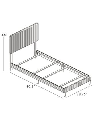 Full Size Corduroy Velvet Panel Bed