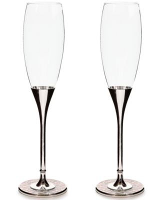 Celebrate Rosy Toasting Flutes, Set of 2