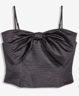 Woven Solid Bow Bandeau Top, Macy's Exclusive