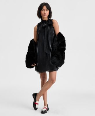 Women's Solid Bow Shift Dress, Macy's Exclusive