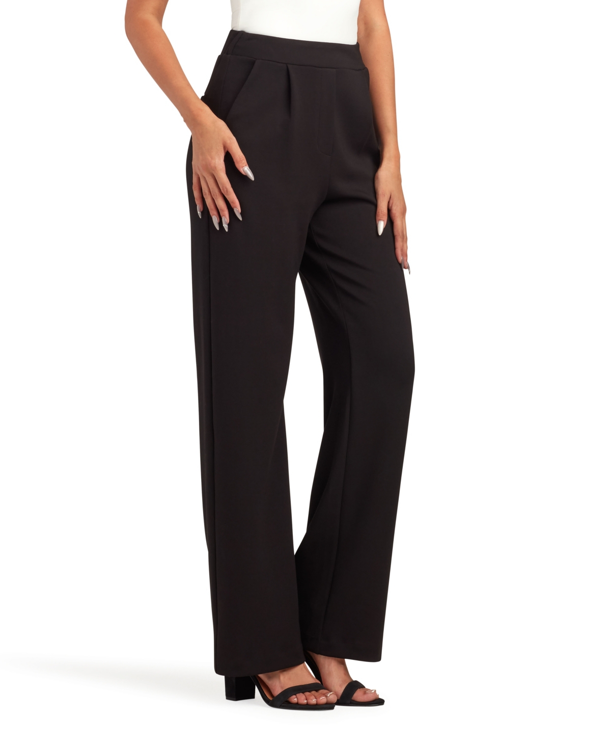 Bcx Women's Wide Leg Elastic Waistband Pants In Black