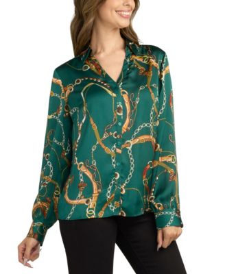 Women's Printed Collared Top