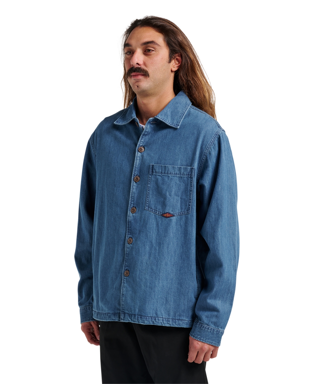 Quiksilver Denim Button-up Overshirt In Blue