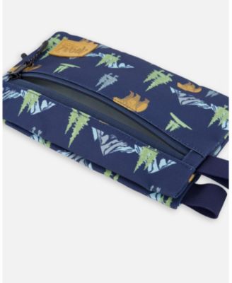 Boy Double Pencil Case Navy Animal Print - Toddler|Child