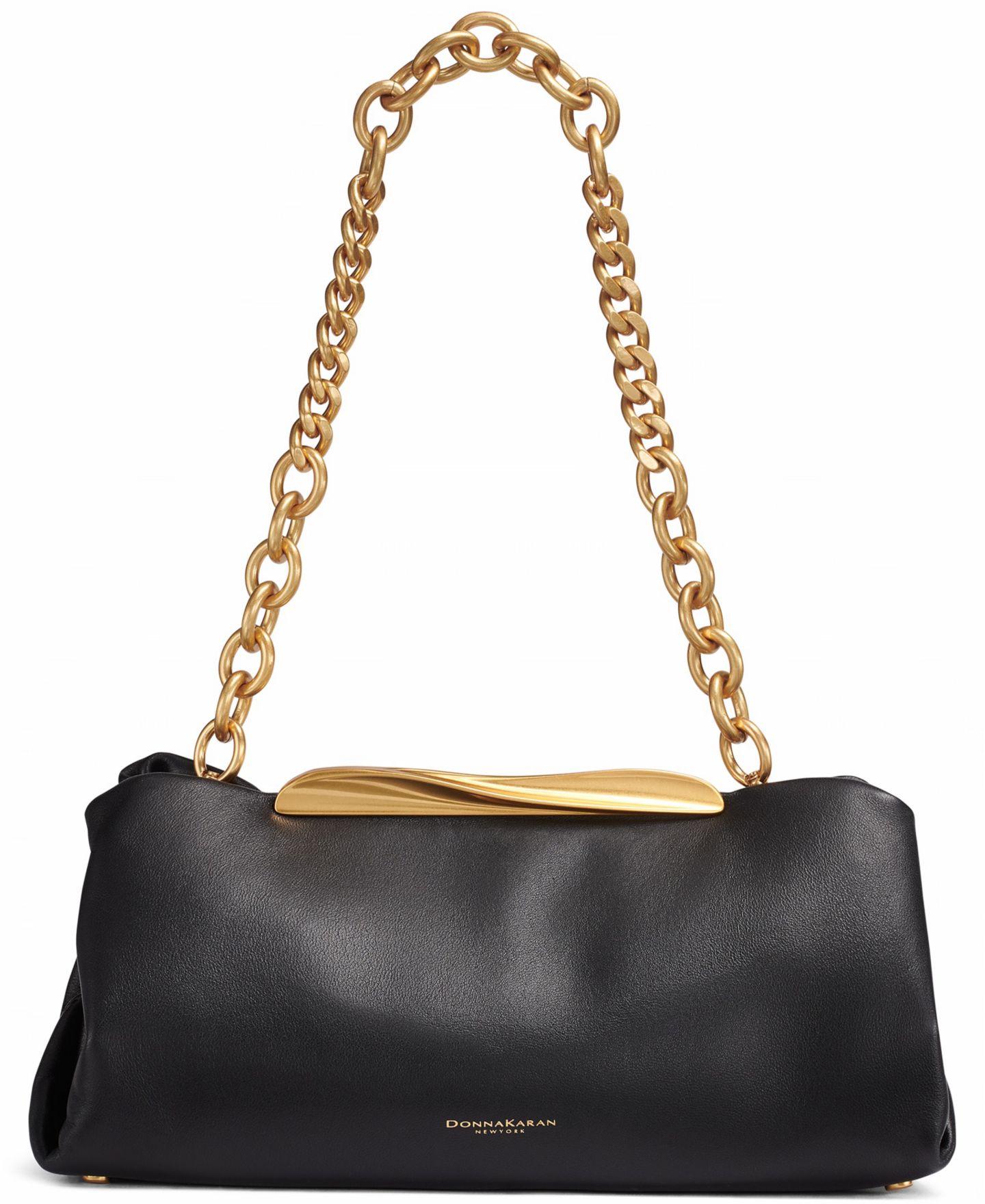 Женский клатч Donna Karan New York Poplin Clutch, цвет: Чёрный / Золотой — фото 1
