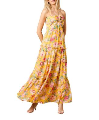 Women's Rosette Detail Halterneck Midi Dress