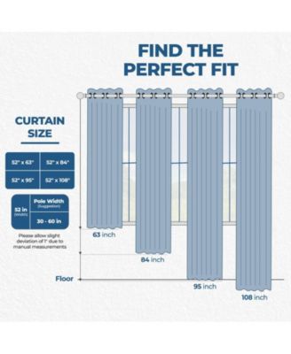 Noor Chenille Semi-Blackout Machine Washable Curtains, Set of 2 Panels, 52"x63"
