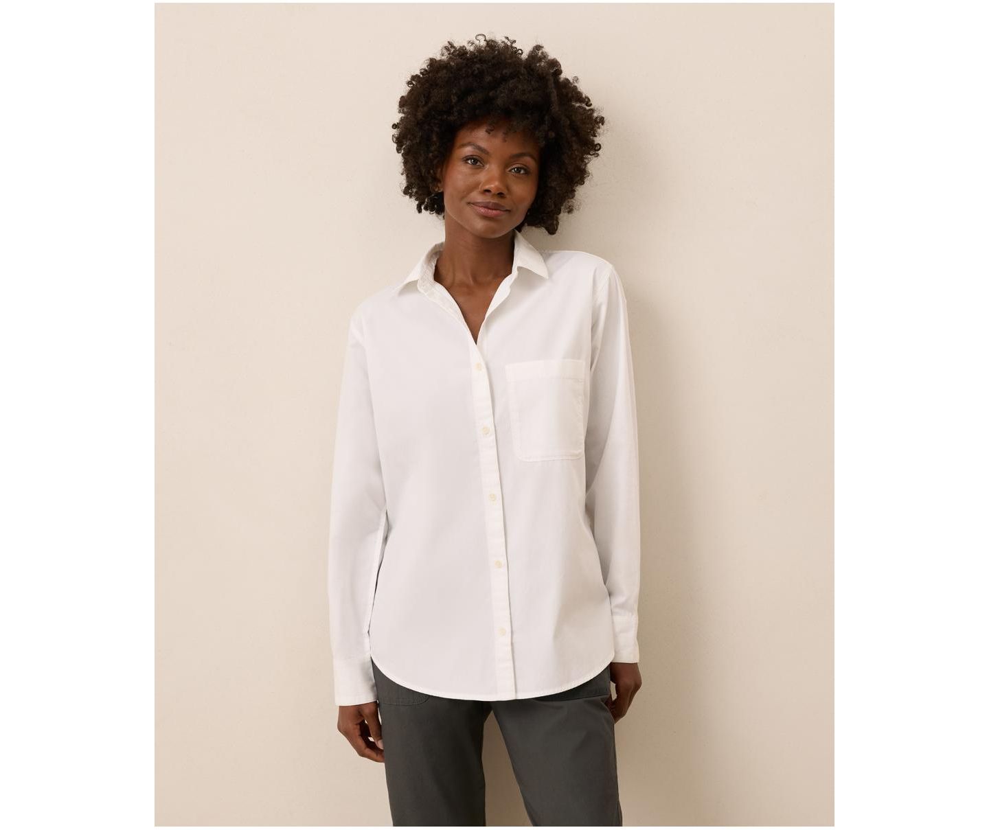 Женская рубашка Pact Organic Cotton All Day Poplin Classic, цвет: Белый — фото 1