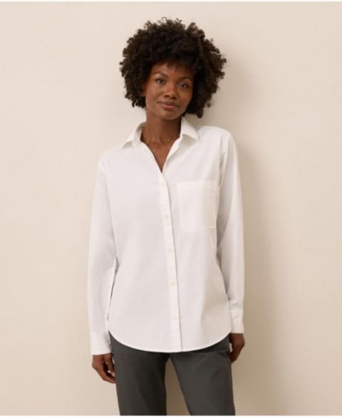 Женская рубашка Pact Organic Cotton All Day Poplin Classic, цвет: Белый