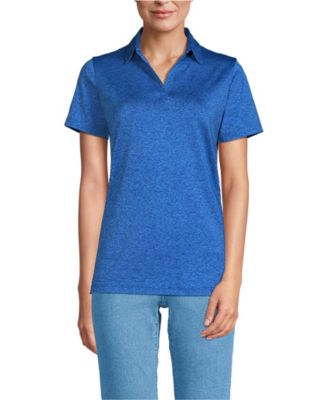 Women's Rapid Dry Short Sleeve Space Dye Sport Neck Polo Shirt
