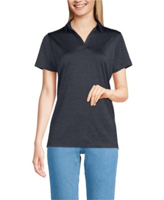 Women's Rapid Dry Short Sleeve Space Dye Sport Neck Polo Shirt