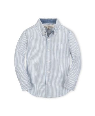 Hope Henry Boys Stretch Poplin Long Sleeve Button Down Shirt - Blue ticking stripe 37$