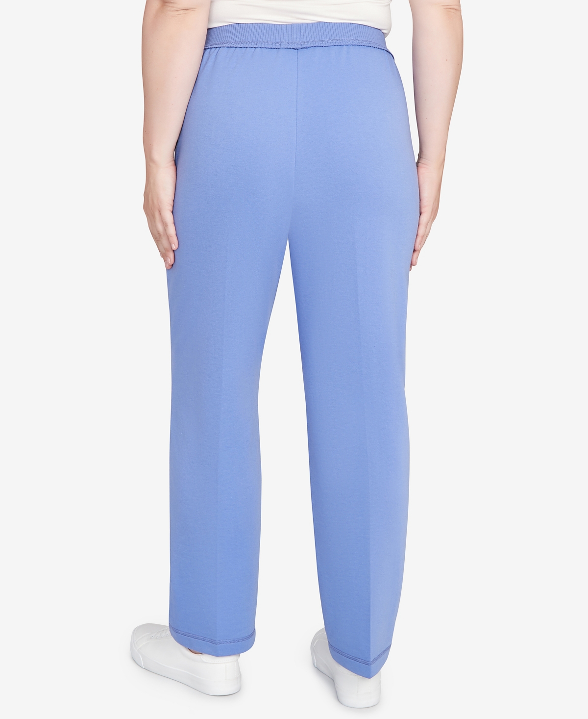 Alfred Dunner Petite Casual Vibe Cozy Medium Length Slant Pocket Pants In Blue