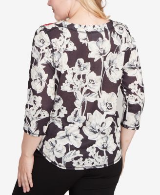 Petite Jet Setter Dynamic Floral Vintage Watercolor Top