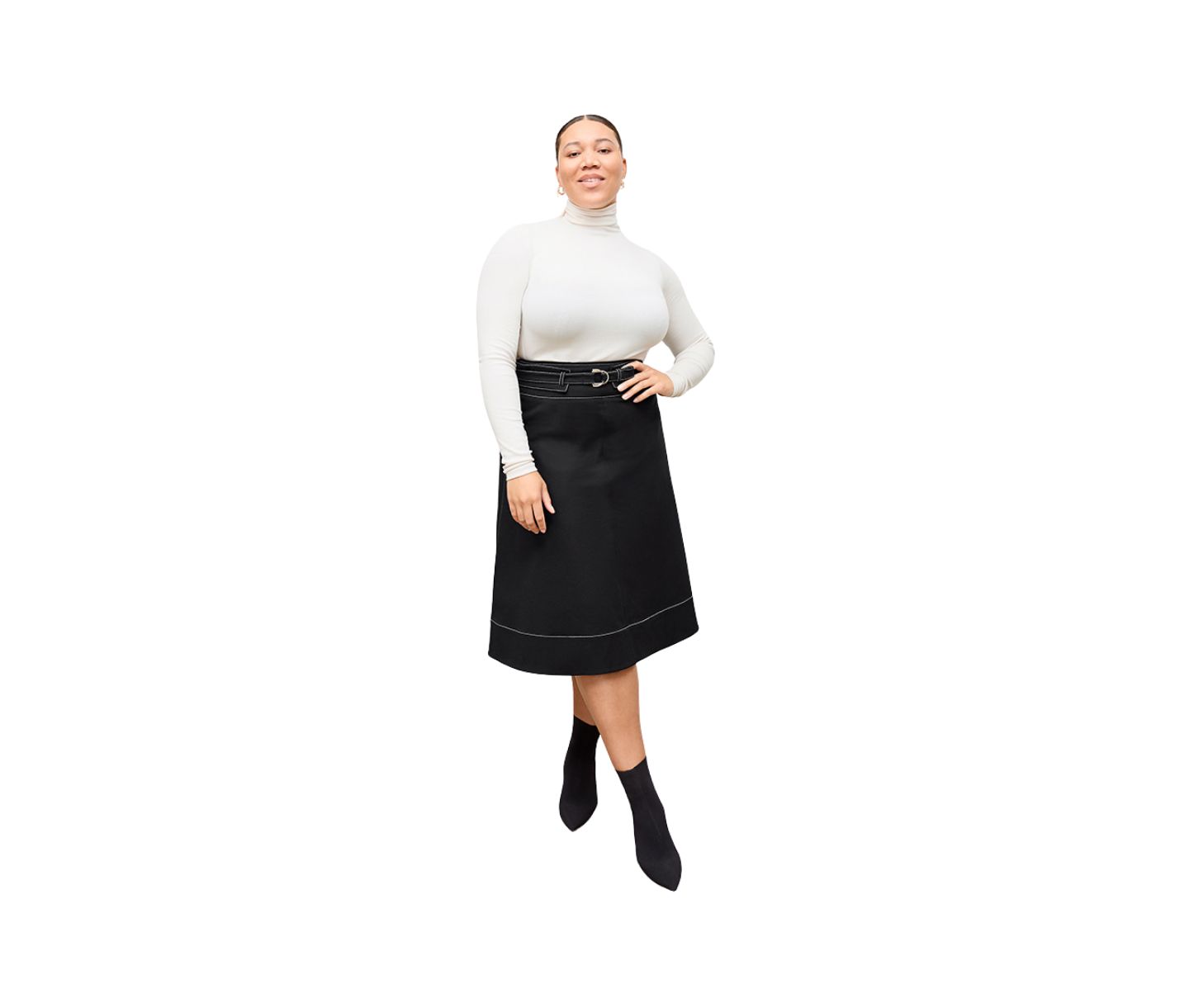 Женский топ M.M.LaFleur Axam Layering Turtleneck - Ribbed Pima Cotton, цвет: Слоновая кость — фото 2