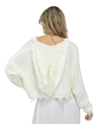 Women's Another Love Fringe Knit Zip Cardigan