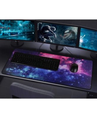 Large Extended Gaming Mouse Pad with Stitched Edges, (31.5X15.7In) Durable Non-Slip Natural Rubber Base, Waterproof Mat for Gamer/Desktop/Office