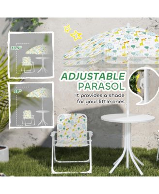 Kids Picnic Table and Chair Set, Activity Table with Chairs, Umbrella
