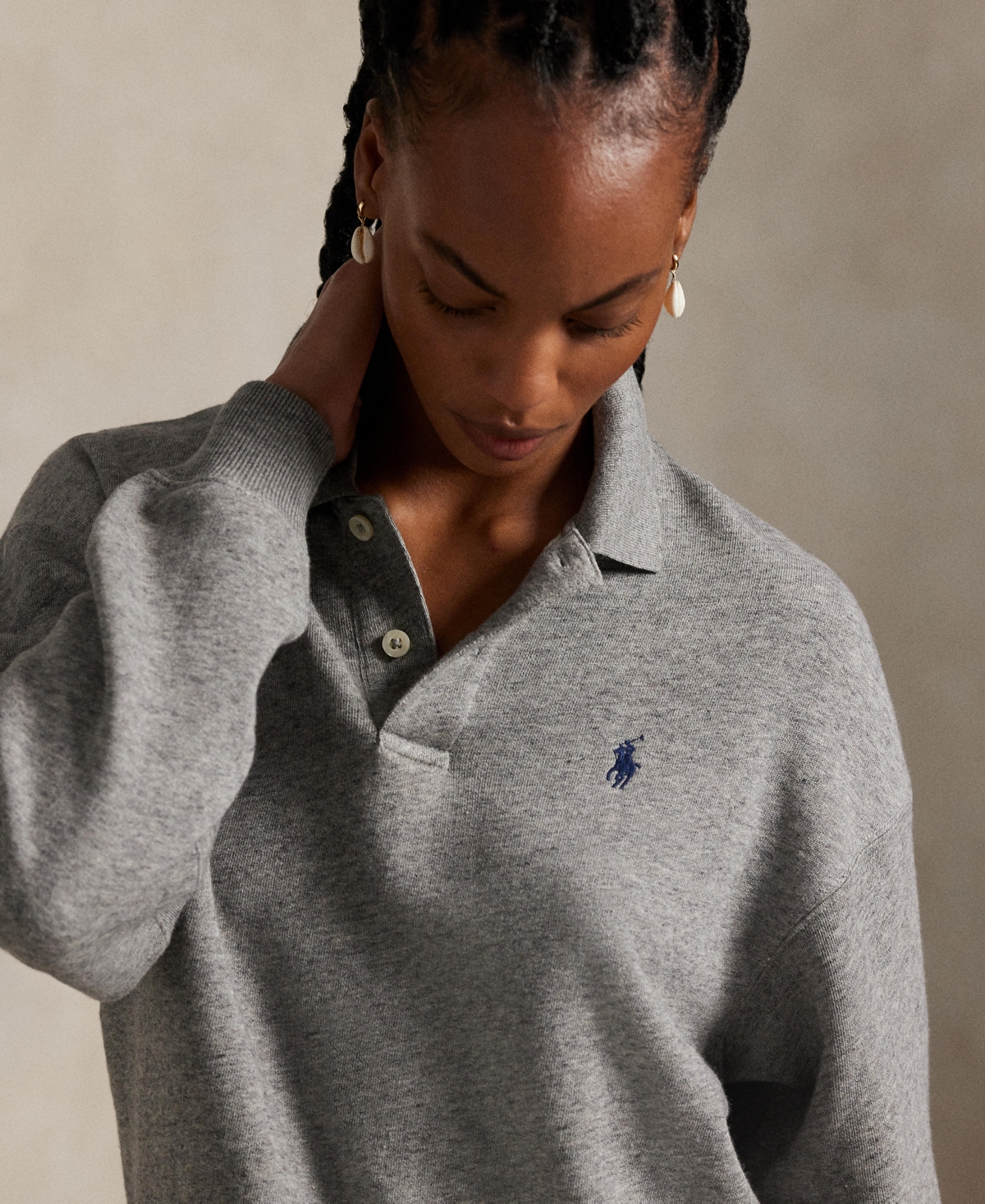 Polo Ralph Lauren Women's Polo Long Sleeve Sweatshirt In Gray