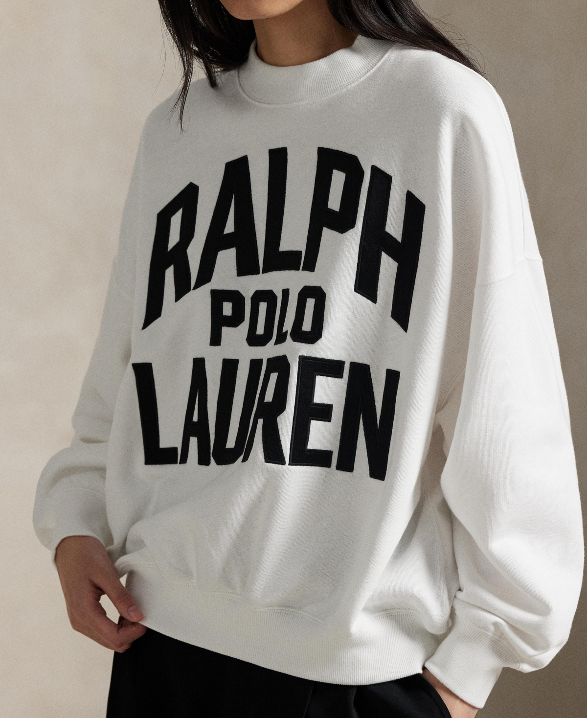 Polo Ralph Lauren Crew Neck Sweatshirt With Logo And Ribbed Cuffs In White