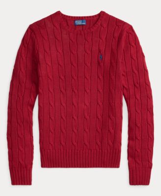 Women's Cable-Knit Cotton Crewneck Sweater