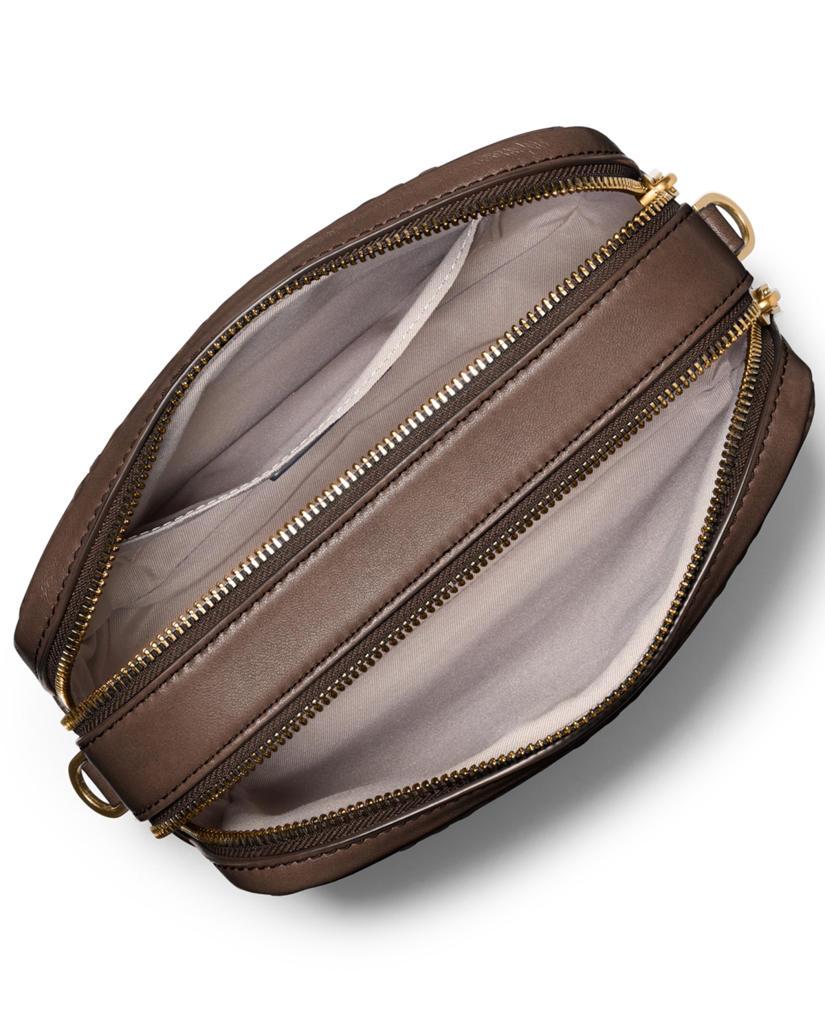Michael Kors Bryant Double Zip Chain Camera Crossbody Bag In Brown