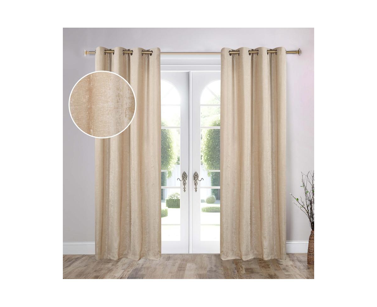Superior Noor Chenille Semi-Blackout Machine Washable Curtains, Set of 2 Panels