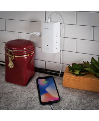 P6WUCL 6-Outlet Wall Mount Surge Protector with USB and Night Light