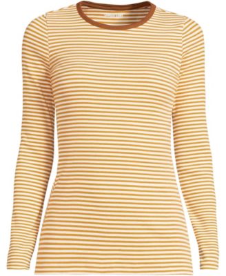 Women's Petite Long Sleeve Micro Rib T-Shirt