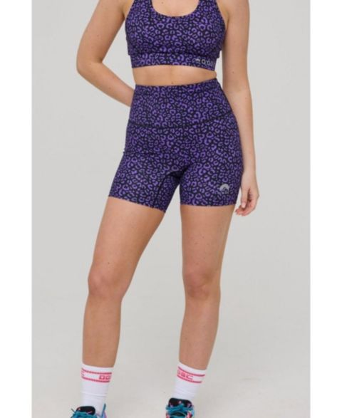 Женские шорты OOSC Infinite High Waisted Shorts - Purple Leopard, цвет: Фиолетовый леопардовый