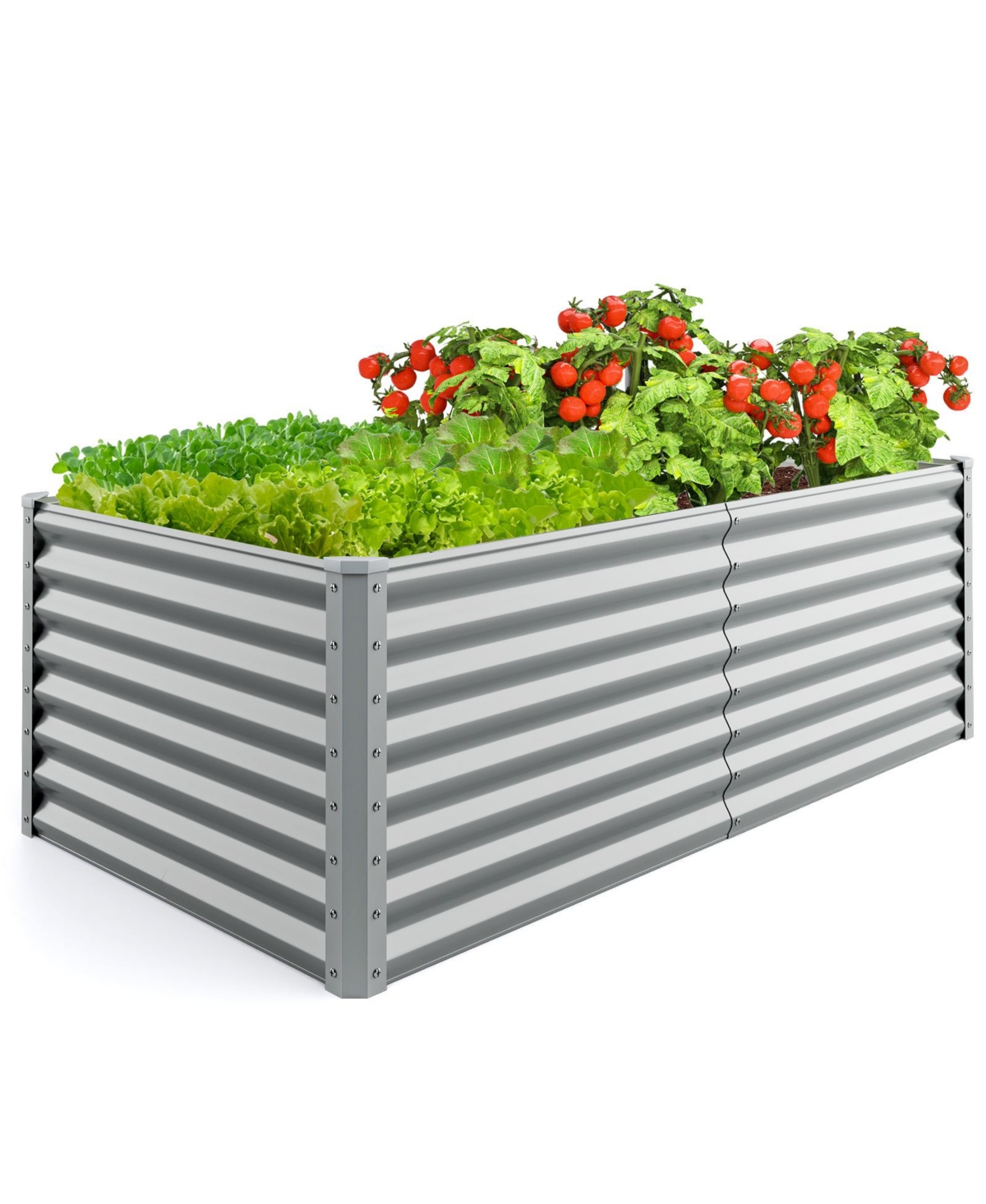 Gymax Raised Garden Bed Large Metal Planter Box Kit for Vegetable Herb 6' x 3' x 2'