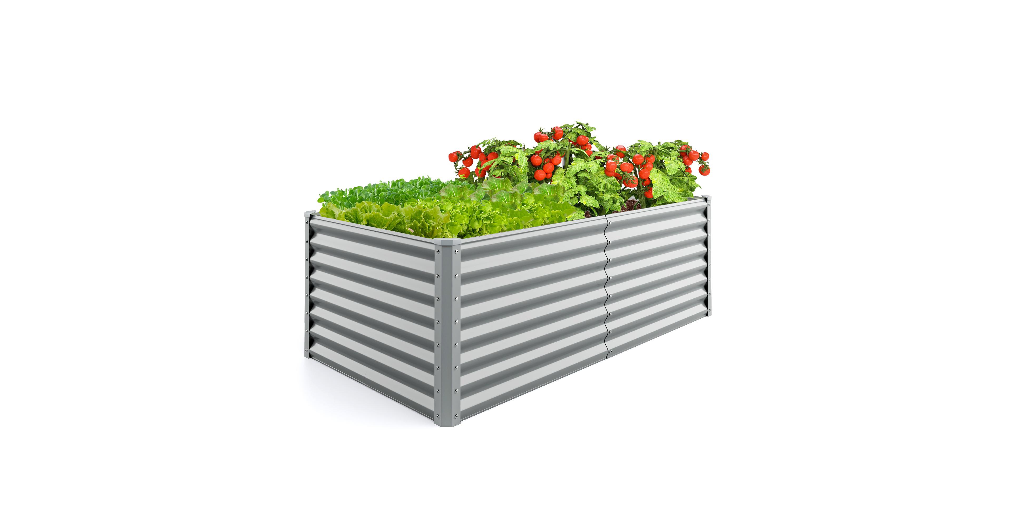 Gymax Raised Garden Bed Large Metal Planter Box Kit for Vegetable Herb 6' x 3' x 2'