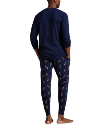 Men's 2-Piece Long Sleeve Crew T-Shirt and Joggers Pajama Set