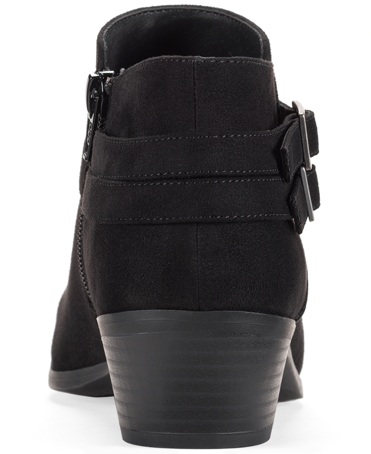 Style & Co Women's Willaa Belt Block Heel Booties, Macy's Exclusive In Black